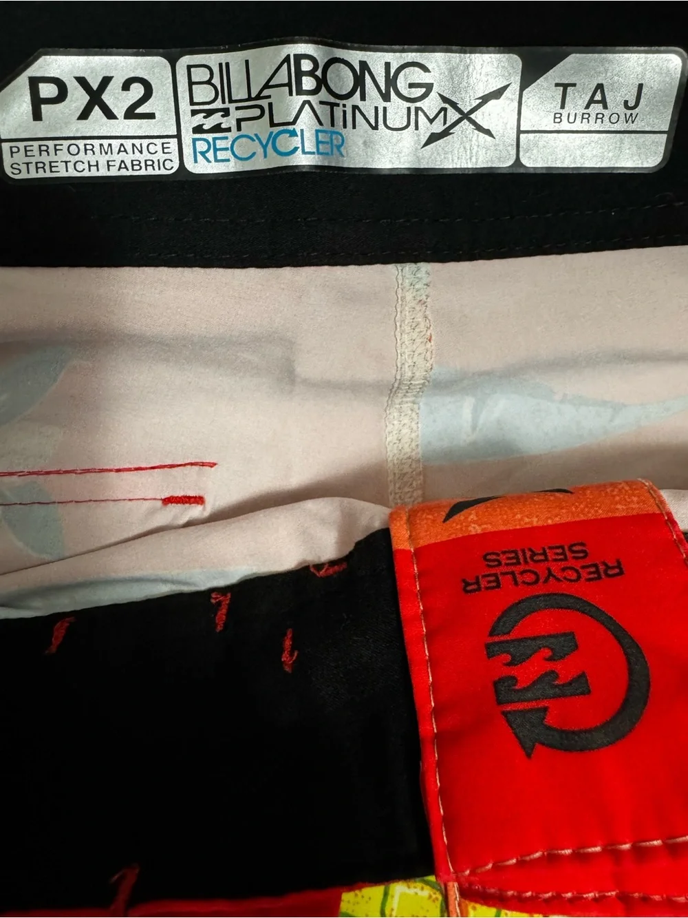 Billabong Men’s Red, Black & Light Blue Pineapple Board Shorts
